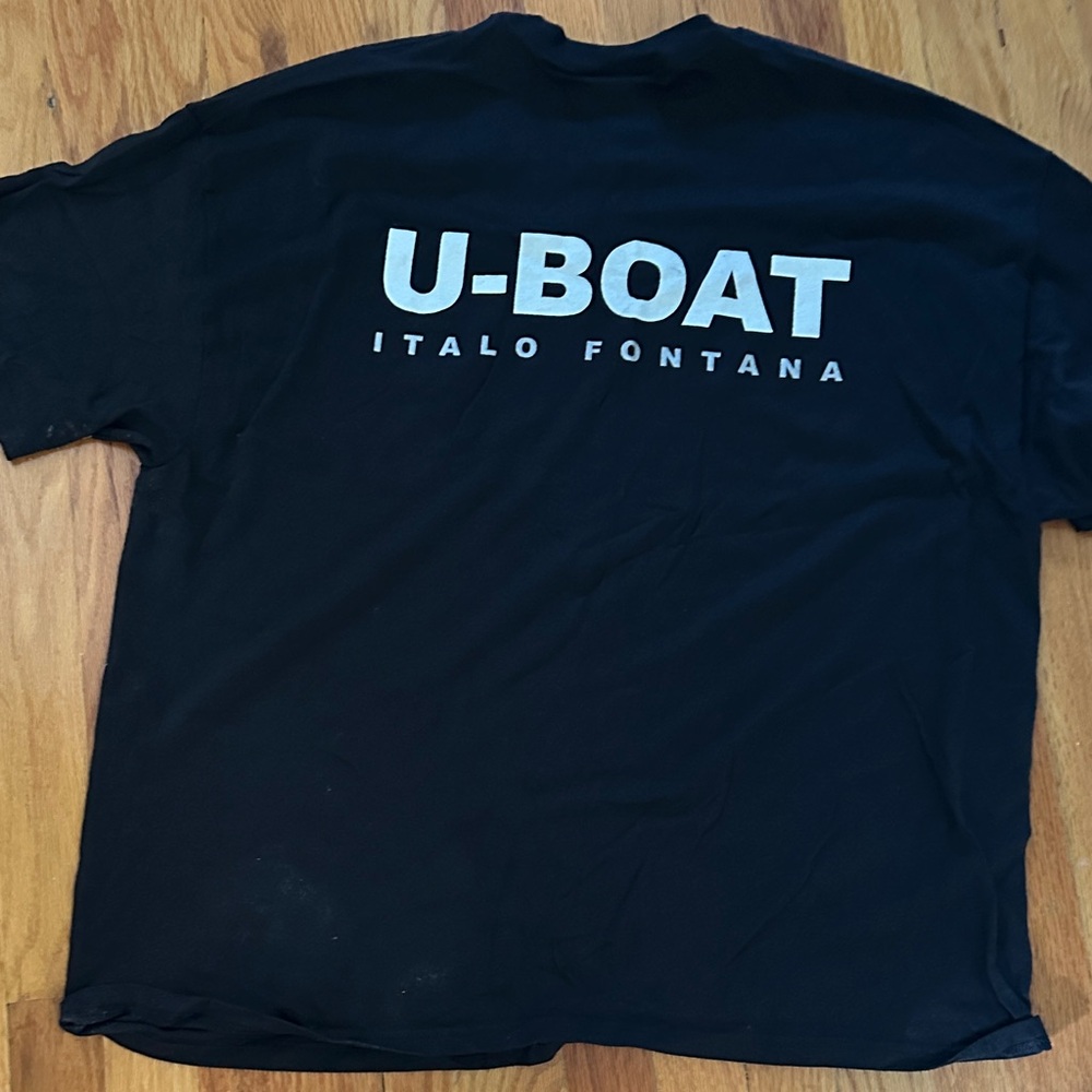U-Boat Italo Fontana Watch company Black Tee with White Logo